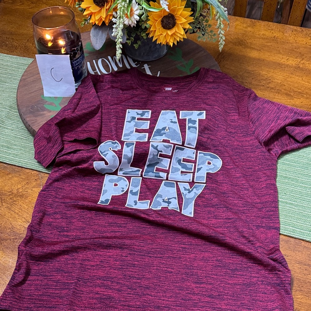Tek Gear Maroon 'Eat Sleep Play' Kids Tee